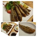 小料理 新宅 - メヒカリのから揚げ（800円）・・メヒカリは中々いただけないのでオーダーしました。
800円ですから量が少ないかと思いましたのに、ボリュームがありますね