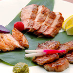 Charcoal-grilled Odaka pork with binchotan charcoal