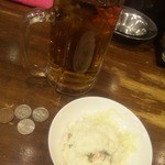 立飲み たきおか - ウーロンハイ＆ポテトサラダ