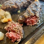 ドンキホーテ - 俵ハンバーグ ジャンボサイズ（300g）　断面