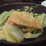 天ぷら ひさご - キャベツと菜の花の味噌和え