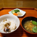 千松しま - 栗ごはん、なめこ汁、香の物（2012/11）
