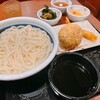 丸亀製麺 - “釜揚げうどん”得盛り+元気玉おむすび+えび天