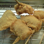 秀勝 - 20150220 串揚げ3本，若鶏，アジ