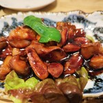 そば麓 - 鳥もつ煮