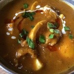 Indian Restaurant D SAGARMATHA - 201502  サガルマータ ★日替わりカレーセット（チキンと玉子） （激辛）（750円）★ これに、「サラダ、スープ、ナン（お代わり無料）、ドリンク」が付きます(^-^)/