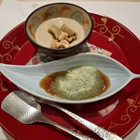 個室会席 北大路 - 甘味（柔らかほうじ茶羮とわらび餅）