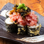天ぷら寿司ネギトロと茎わさび