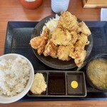 からやま - 料理写真:とり天倍盛り合盛り定食