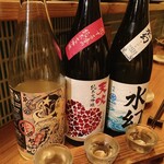 小鉢と日本酒 たとえば。 - 3種飲み比べ