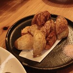 小鉢と日本酒 たとえば。 - 揚げ新じゃが