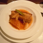 ラ・キュイジーヌ・ド　ウオタマ - 国産豚バラと大根とごぼうの煮込み・フランボワビネガー風味♪④2015年1月末♪