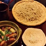 紫仙庵 - 鴨汁セイロ（1500円）に、蕎麦は3枚つけた。全て違う蕎麦を楽しんだ。