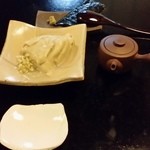 紫仙庵 - 蕎麦がきには、海苔、山葵と一緒に！