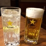焼肉牛鉄 ふく家 - 生ビール・生レモンソーダ