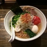 RAMEN CiQUE - 塩らーめん、焼きトマト、味玉、葱追加トッピング