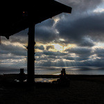 月のうさぎ - 2日目朝 奇跡的に晴れ間が。 良夜の間からの天使の梯子☆