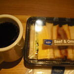 志津屋 - 料理写真:ビーフカツサンドとオムレツサンド ブレンドコーヒー
