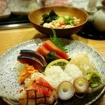 Sushi nanakarage - 刺身盛りと白子ポン酢