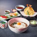 とろろそば寿司和膳