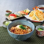 なめこおろしうどん寿司和膳