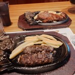 ステーキハウス ブロンコビリー - 料理写真:リブステーキにブロンコハンバーグ