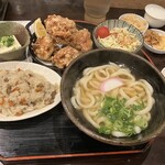 徳兵衛うどん - 料理写真:唐揚げ定食(まぜめし)