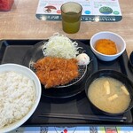 松屋 - 料理写真:得朝ささみかつ定食(小鉢無し)(特盛)+コロッケ