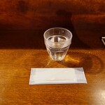 焼豚ラーメン 三條 - テーブルセットアップ状況

水はセルフサービスとなる