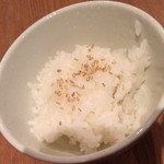 徳福 - 豚骨タンタン麺（９００円）のあと飯。２０１５年２月