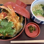 丼匠 - 彩り天丼と温かいミニうどんのセット
