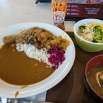すき家 - 料理写真:炭焼きチキンカレーサラダセット