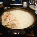 とく山 - ［10回目］オレの蟹コース(要予約)・松葉ガニ二杯目_土鍋で炊いた蟹ご飯だあ！