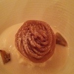ル・ブルギニオン - 旦那のデザート。和栗のモンブラン。