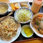 來楽亭 - 料理写真:酢豚定食 1,480円、チャーハン変更 +170円