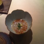 鮨 多門 - 突き出し・アナゴの稚魚だそうで・・