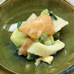 もめん - .....二品目　ぬた和え 赤貝 いか.....