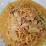 マッジョーレ - 山菜とベーコンのカルボナーラ