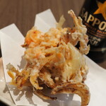 山本屋総本家 - 桜エビと玉ねぎの掻き揚げ￥550-