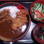 てんまさ - Bランチ・カツカレー880メイン・サラダ・汁