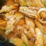 まねきのえきそば - ごぼうかき揚げえきそば（出汁）