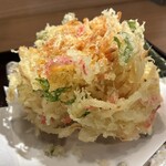 生そば あずま - 分厚いかき揚げ