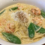 トレンタ - 料理写真:海老とスナップエンドウのカルボナーラ(大盛り)※期間限定