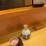 新ばし 星野 - 寒い日でしたので、天領純米酒をぬる燗で。