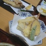 角館そば - 天ざるの天ぷらとあゆ天♪