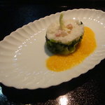 春の香りのミルフィーユ　人参ドレッシング添え