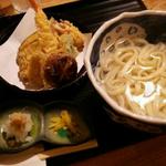 つる膳 - 釜揚げうどん天ぷらセット 薬味が嬉しい！
