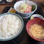 食堂 なすの屋 - ネギトロ定食　半ライス1000円