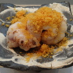 寿司栄 - 焼き白子・カラスミのせ