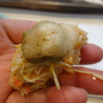 寿司栄 - 加納蟹の身に泡醤油